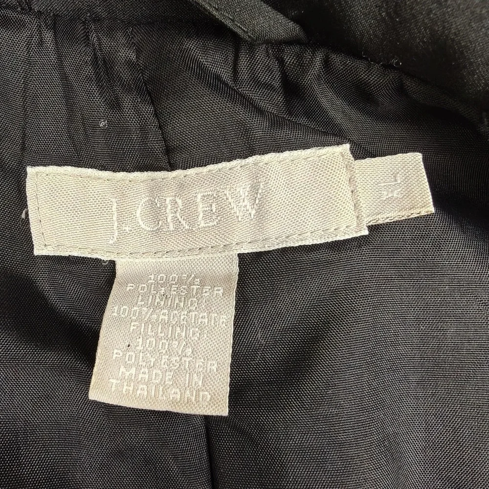 J Crew Coat Womens XL Black Polyester‎ Pea Double Breasted Lined Pockets